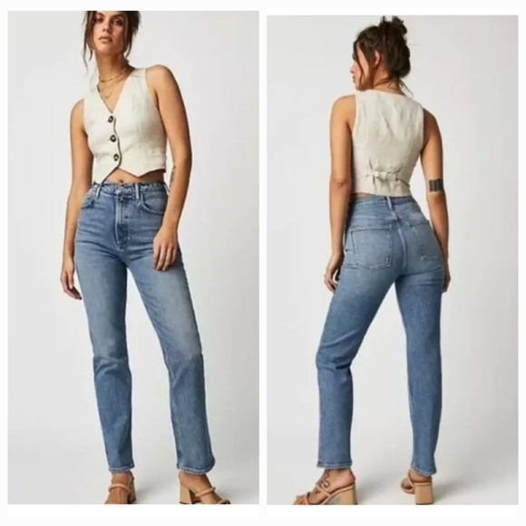 Agolde Denim - AGOLDE High-Rise Stovepipe Jeans Blue Size 25